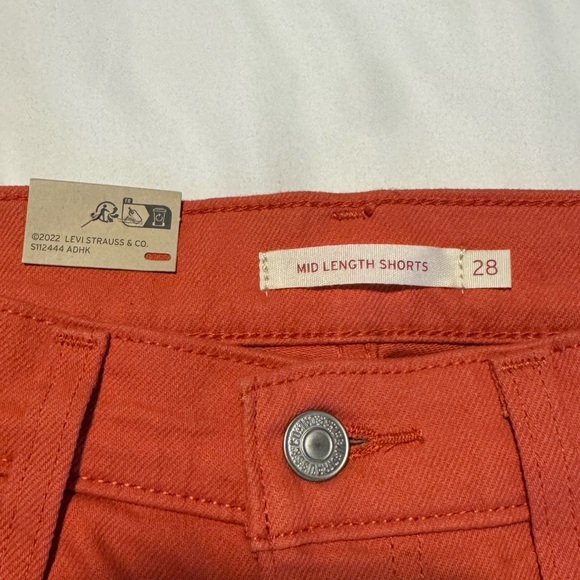 Levi's Vibrant Orange Jean Shorts - Picture 3 of 4